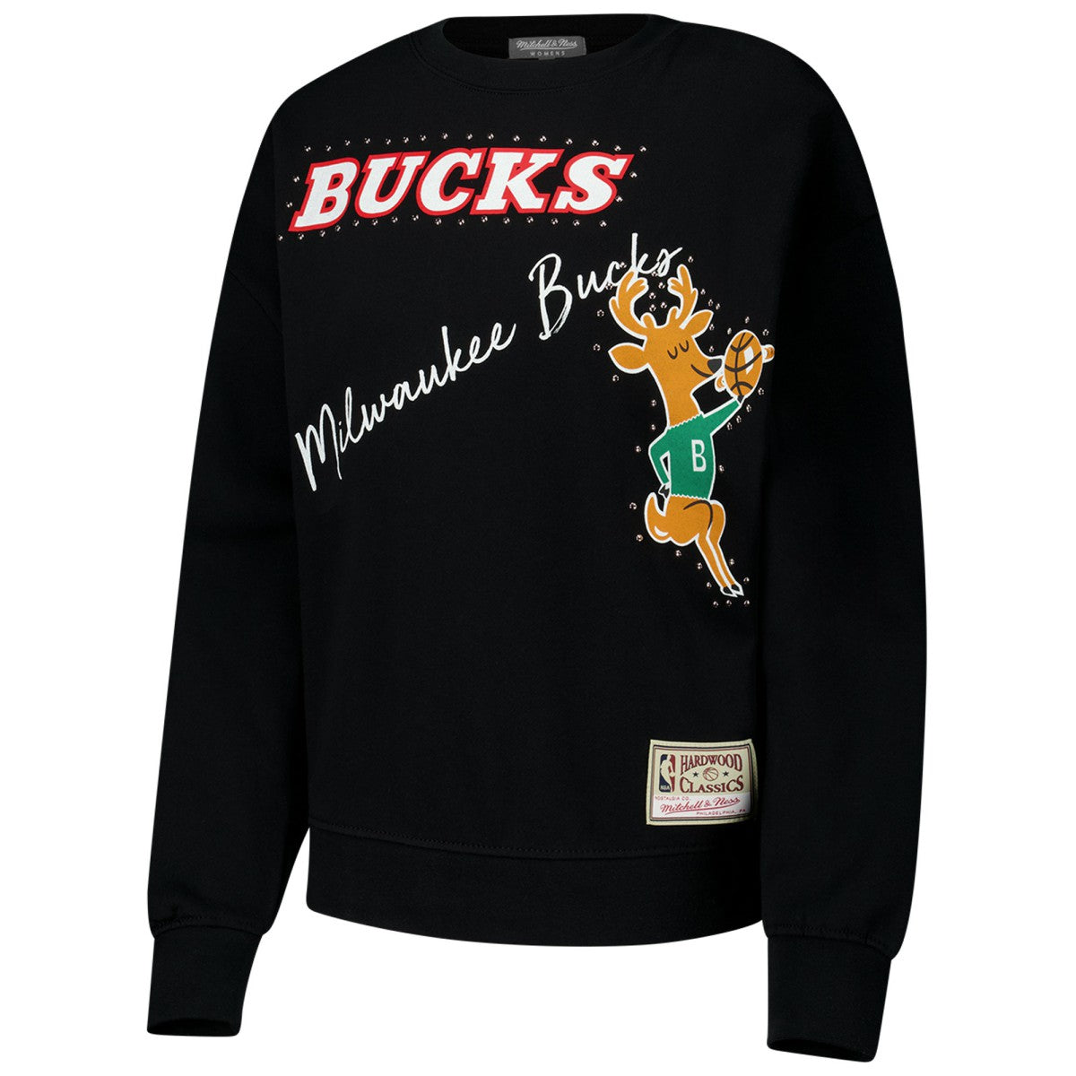 NBA Milwaukee Bucks Women's Hardwood Classics Home Team Pullover Sweatshirt
