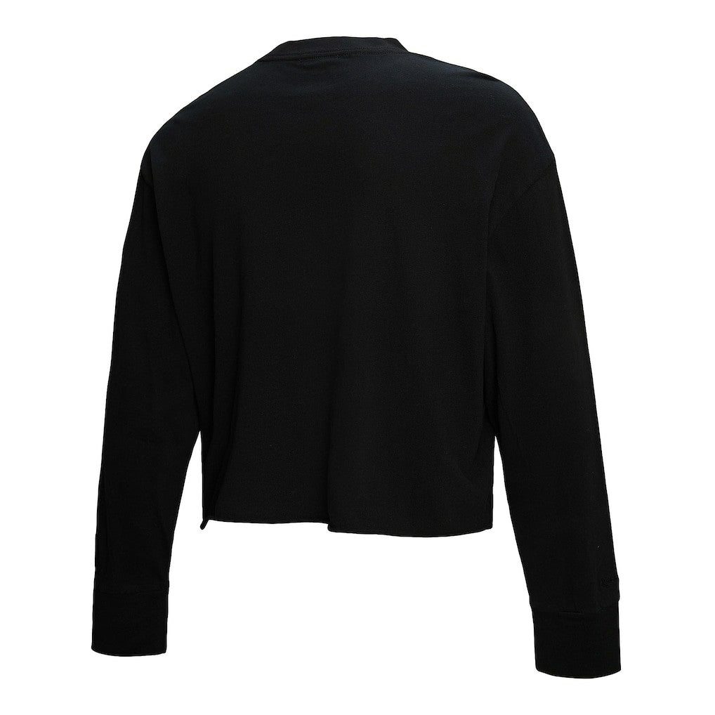 NBA New York Knicks Women's Hardwood Classics Studded Boxy Cropped Long Sleeve T-Shirt