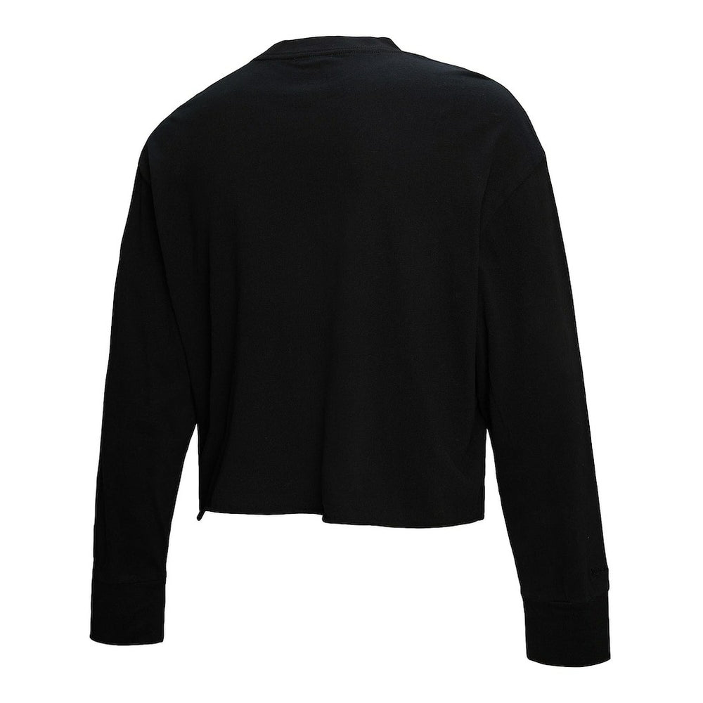 NBA New York Knicks Women's Hardwood Classics Studded Boxy Cropped Long Sleeve T-Shirt
