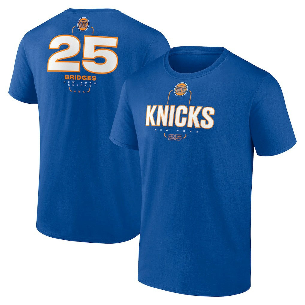 NBA Mikal Bridges New York Knicks Behind The Back Name & Number T-Shirt - Blue discount
