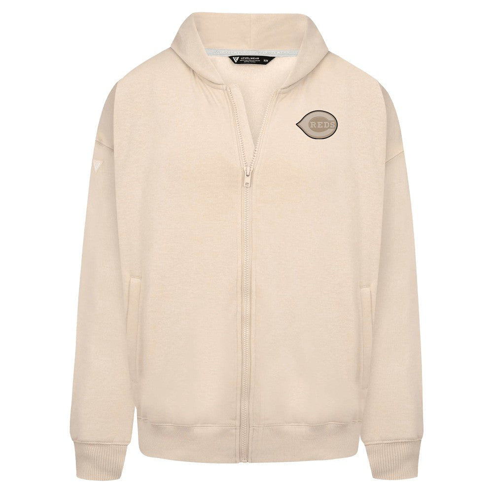 MLB Cincinnati Reds Levelwear Uphill Oversized Full-Zip Hoodie