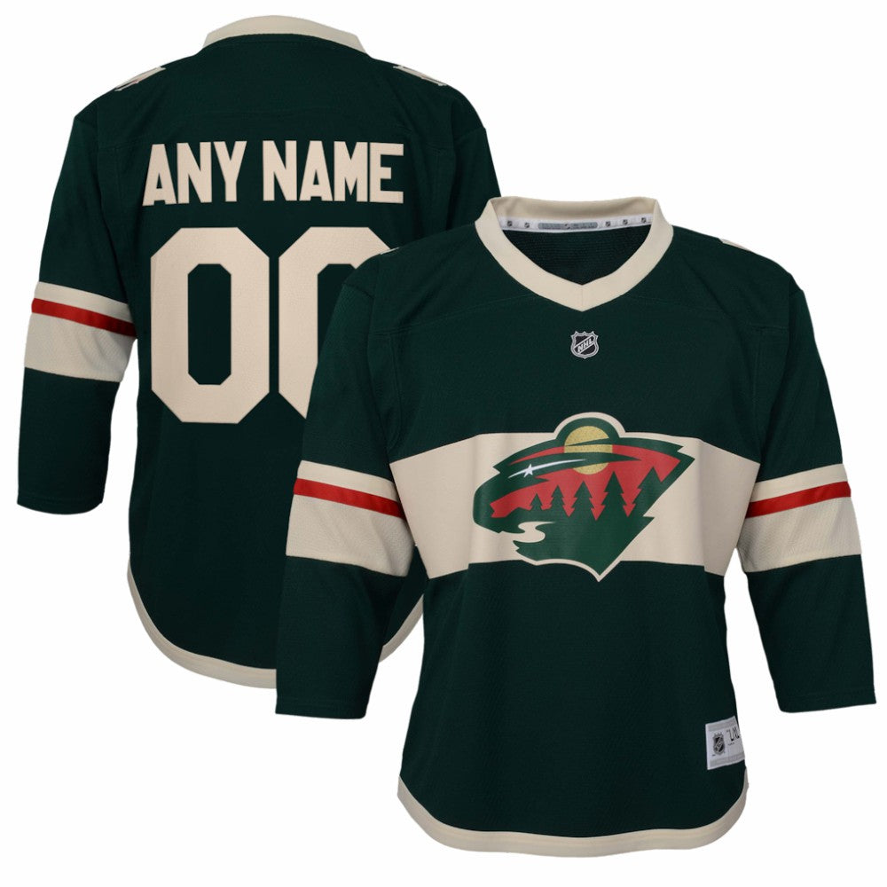 NHL Green Minnesota Wild Youth Replica Custom Jersey