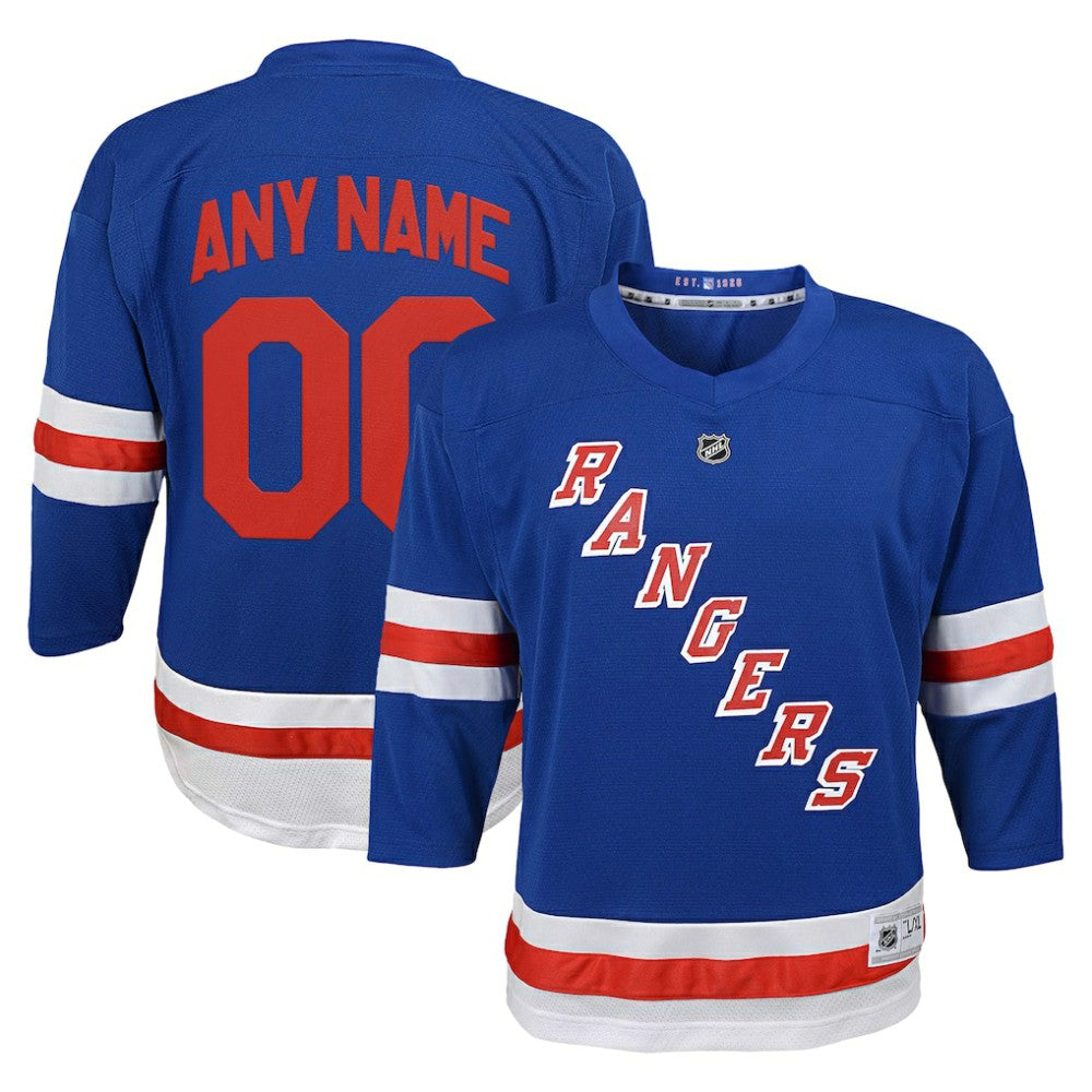 NHL Blue New York Rangers Youth Replica Custom Jersey