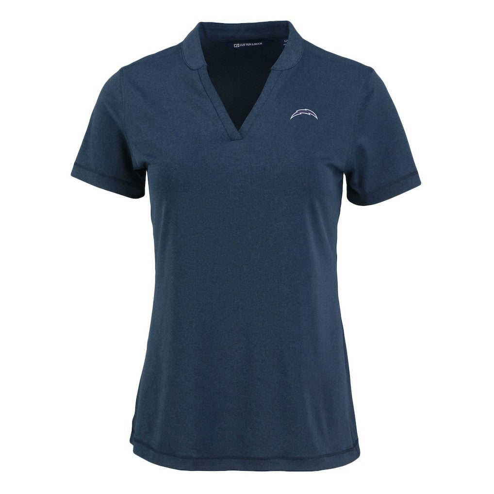 Cutter & Buck Women's Forge Stretch Blade DryTec V-Neck Polo - Los Angeles Chargers