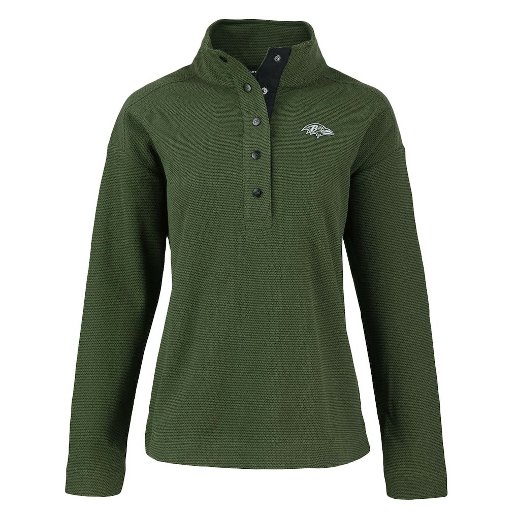 Cutter & Buck Women's Hunts Point Eco Half-Snap Sweatshirt - Baltimore Ravens