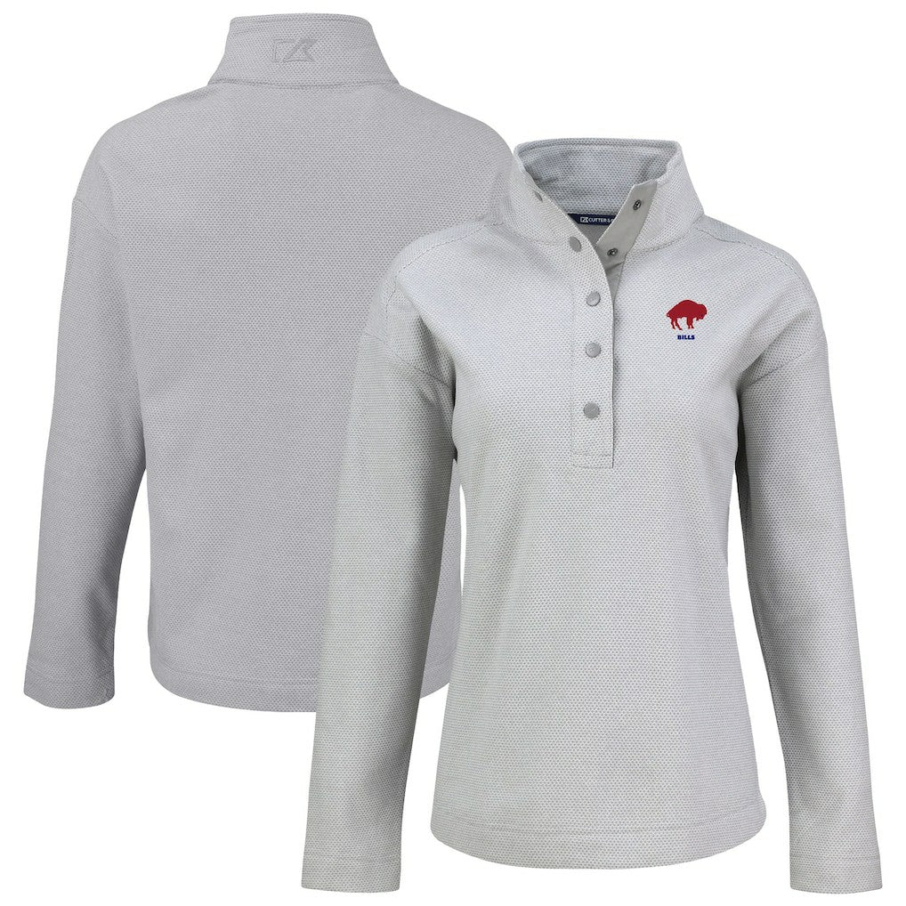 Cutter & Buck Women's Hunts Point Eco Half-Snap Sweatshirt - Buffalo Bills