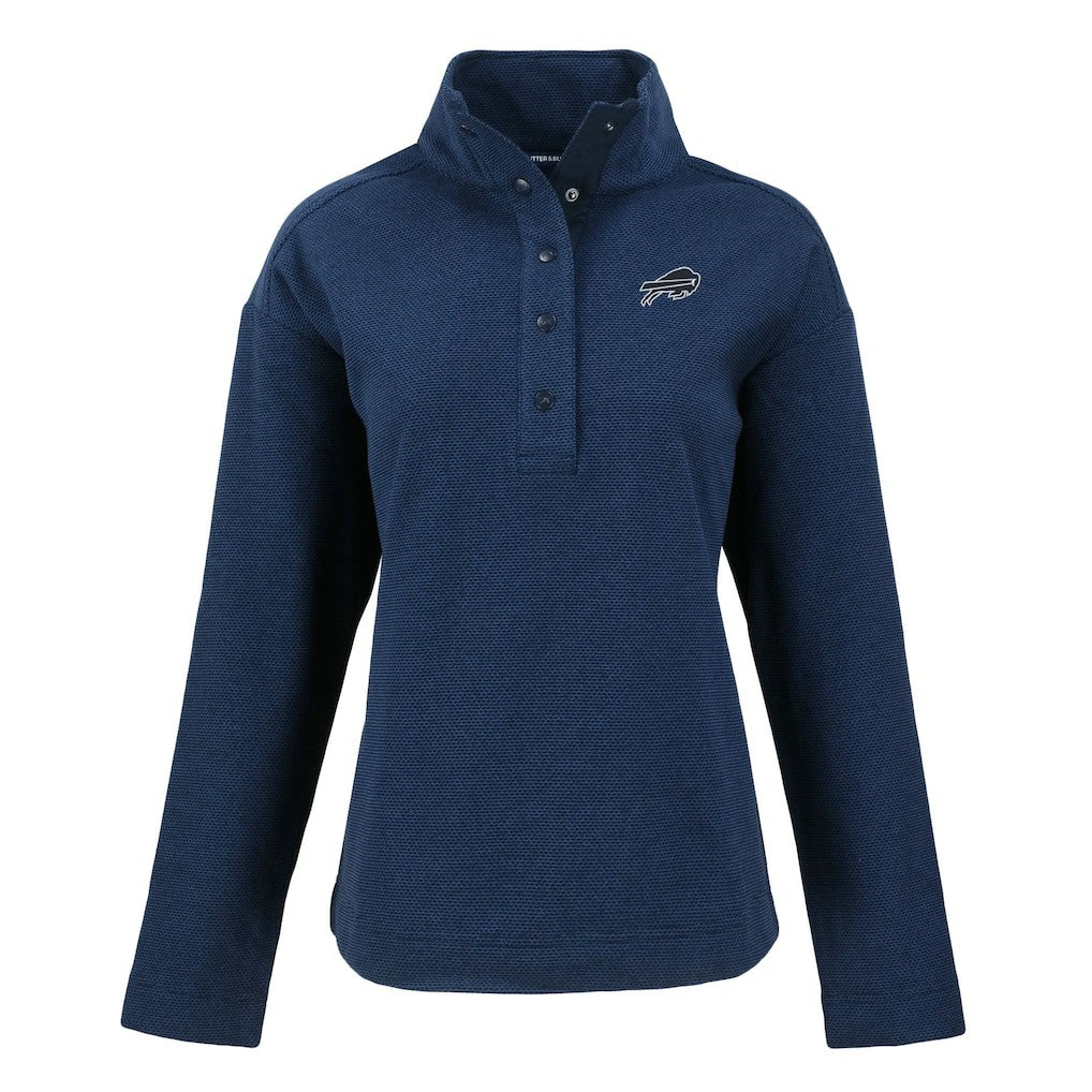 Cutter & Buck Women's Hunts Point Eco Half-Snap Sweatshirt - Buffalo Bills