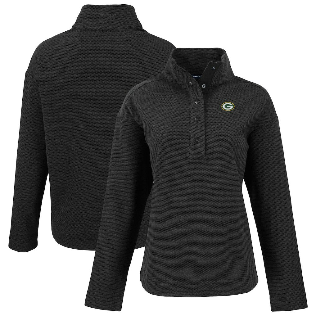 Cutter & Buck Women's Hunts Point Eco Half-Snap Sweatshirt - Green Bay Packers