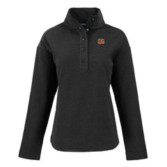 Cutter & Buck Women's Hunts Point Eco Half-Snap Sweatshirt - Cincinnati Bengals