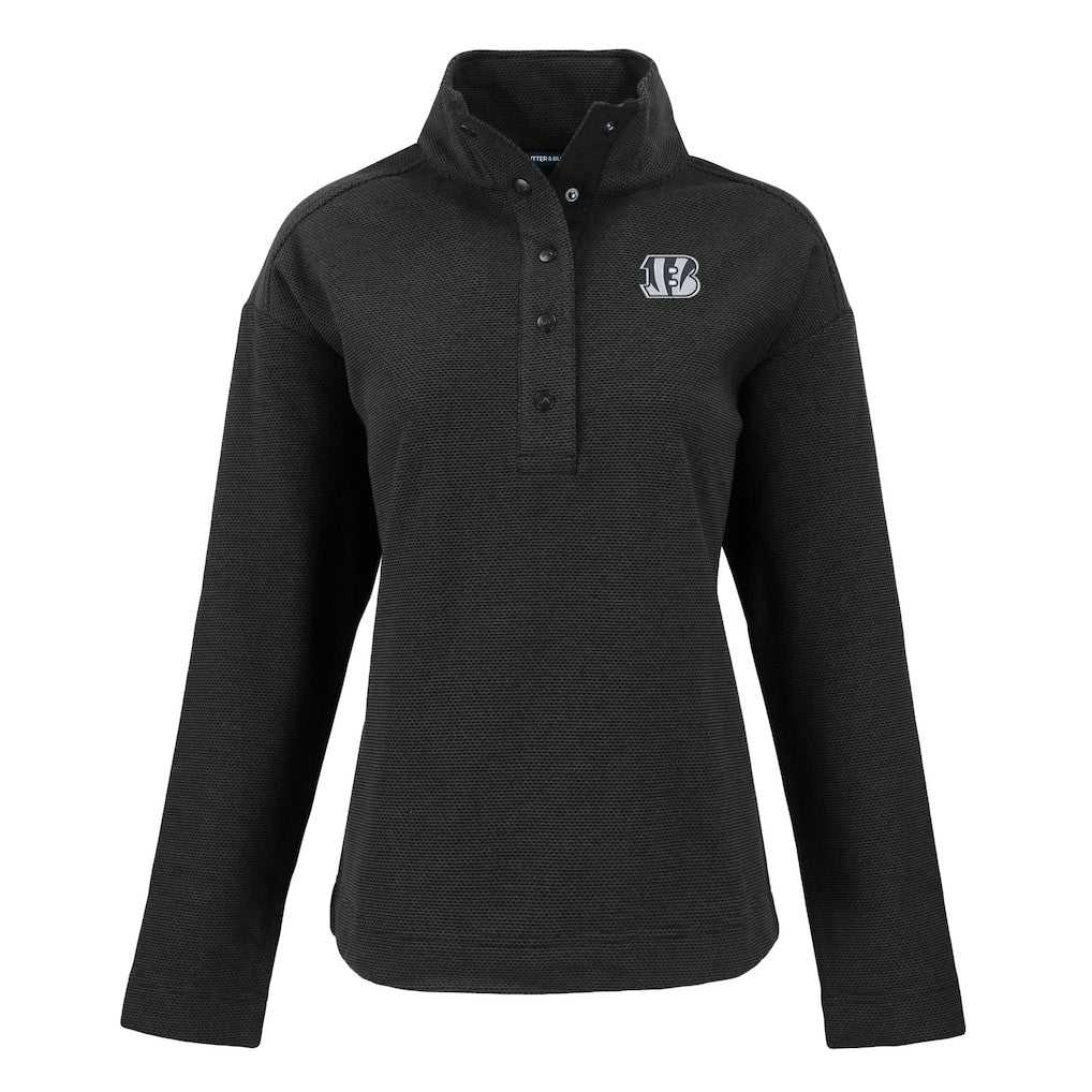 Cutter & Buck Women's Hunts Point Eco Half-Snap Sweatshirt - Cincinnati Bengals