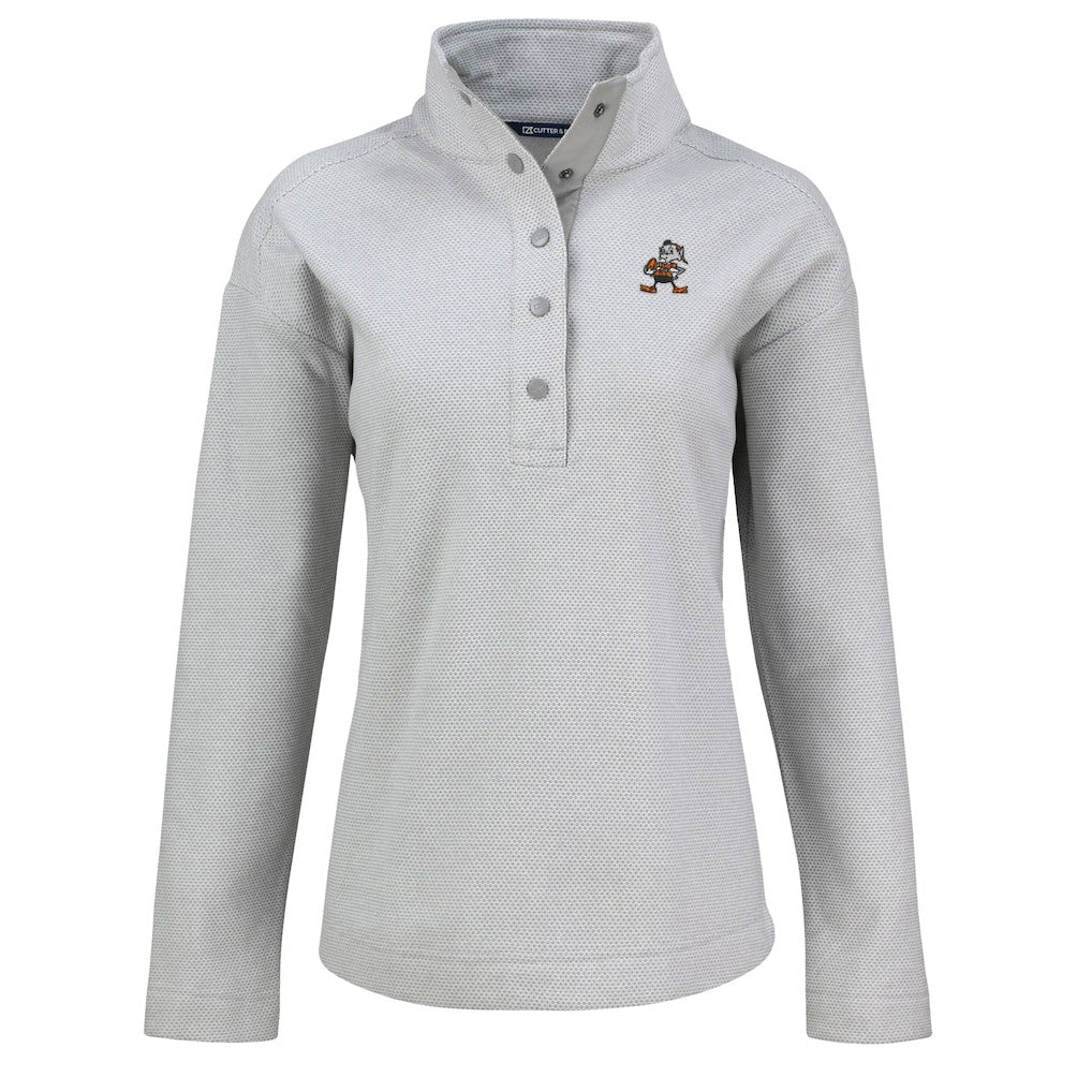 Cutter & Buck Women's Hunts Point Eco Half-Snap Sweatshirt - Cleveland Browns