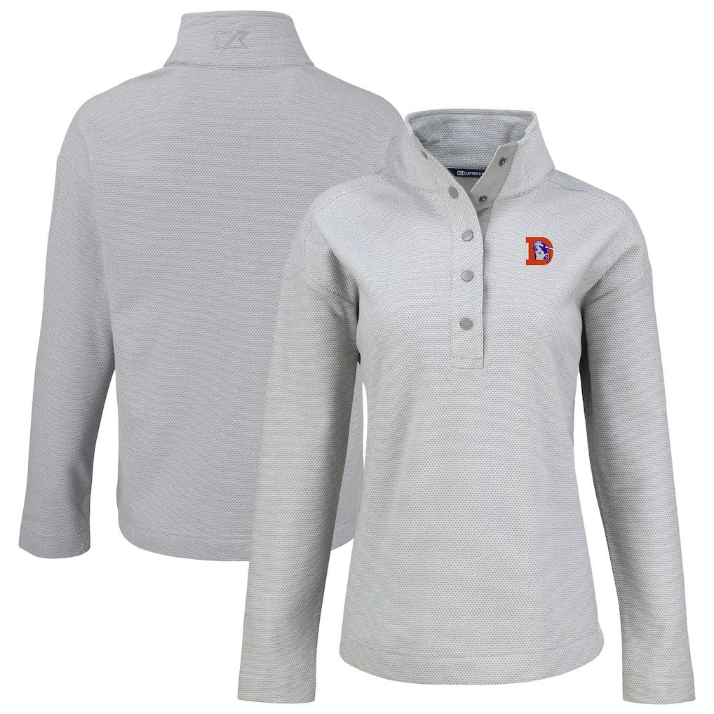 Cutter & Buck Women's Hunts Point Eco Half-Snap Sweatshirt - Denver Broncos