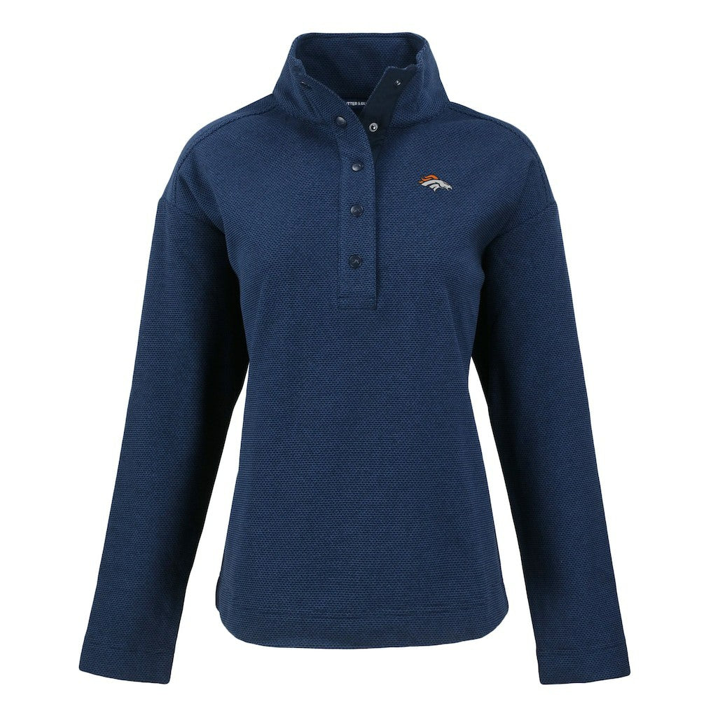 Cutter & Buck Women's Hunts Point Eco Half-Snap Sweatshirt - Denver Broncos