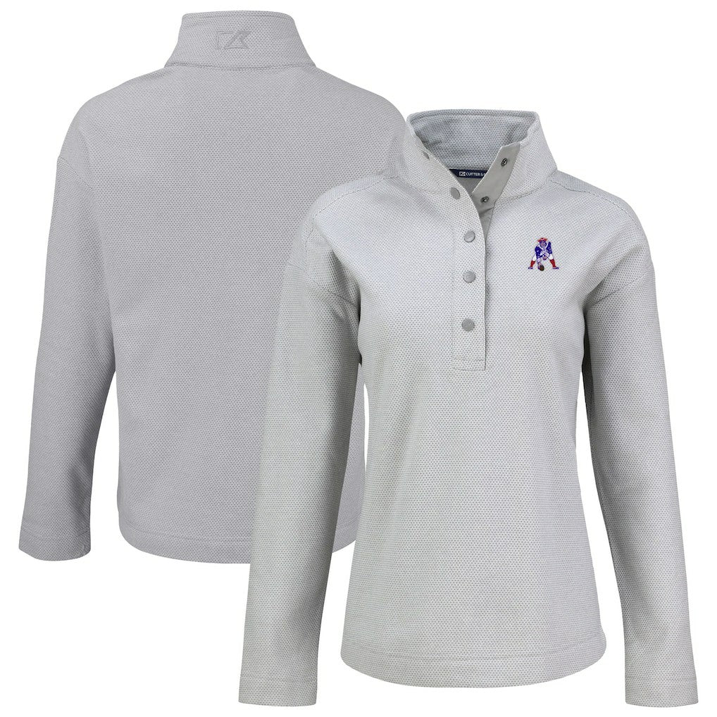 Cutter & Buck Women's Hunts Point Eco Half-Snap Sweatshirt - New England Patriots