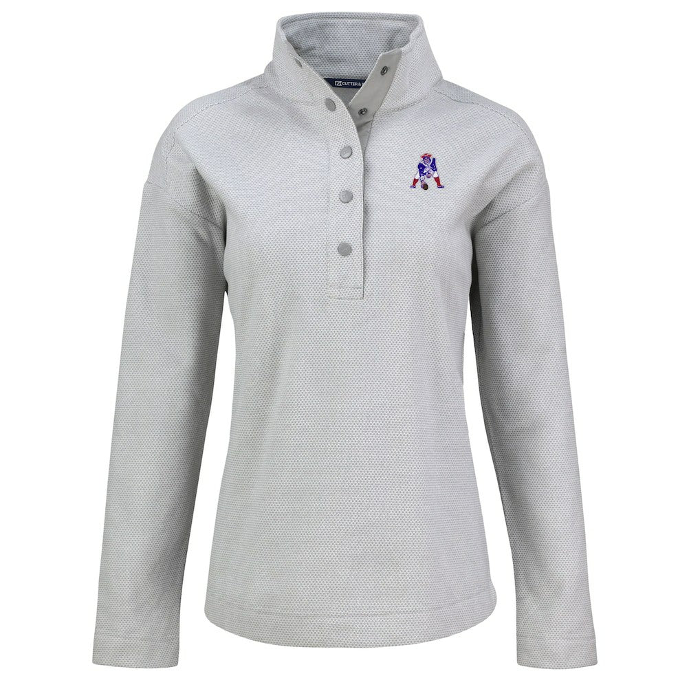 Cutter & Buck Women's Hunts Point Eco Half-Snap Sweatshirt - New England Patriots