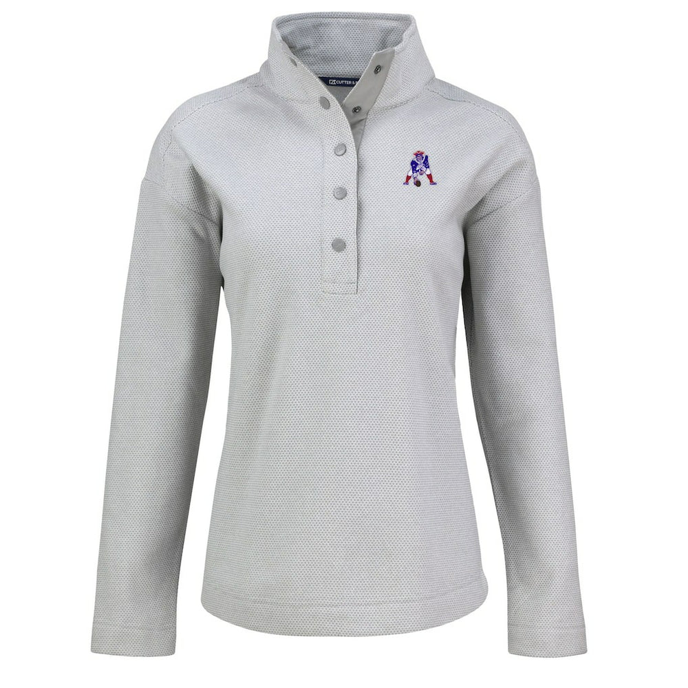 Cutter & Buck Women's Hunts Point Eco Half-Snap Sweatshirt - New England Patriots