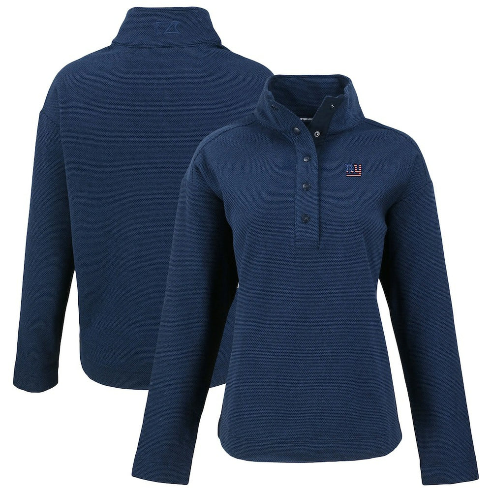 Cutter & Buck Women's Hunts Point Eco Half-Snap Sweatshirt - New York Giants