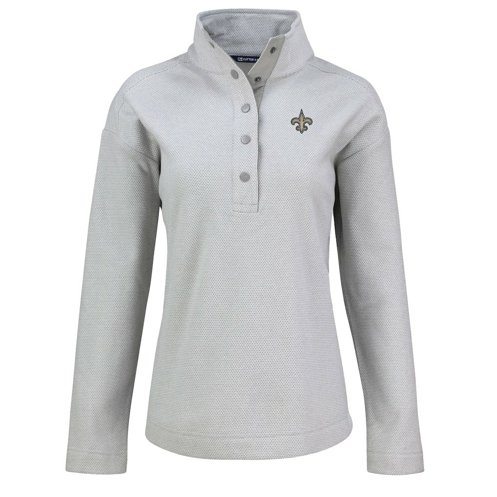 Cutter & Buck Women's Hunts Point Eco Half-Snap Sweatshirt - New Orleans Saints