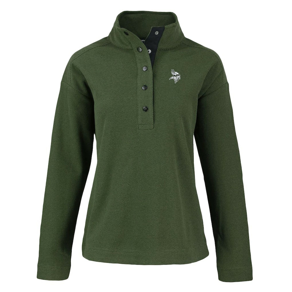 Cutter & Buck Women's Hunts Point Eco Half-Snap Sweatshirt - Minnesota Vikings