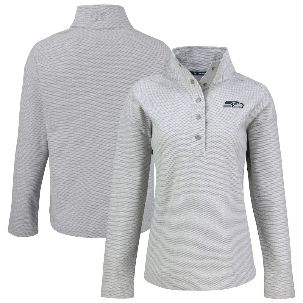Cutter & Buck Women's Hunts Point Eco Half-Snap Sweatshirt - Seattle Seahawks