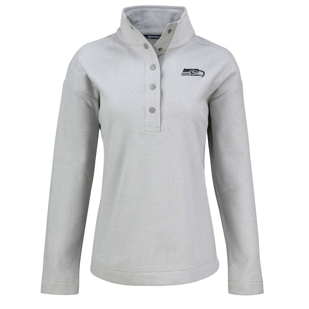Cutter & Buck Women's Hunts Point Eco Half-Snap Sweatshirt - Seattle Seahawks