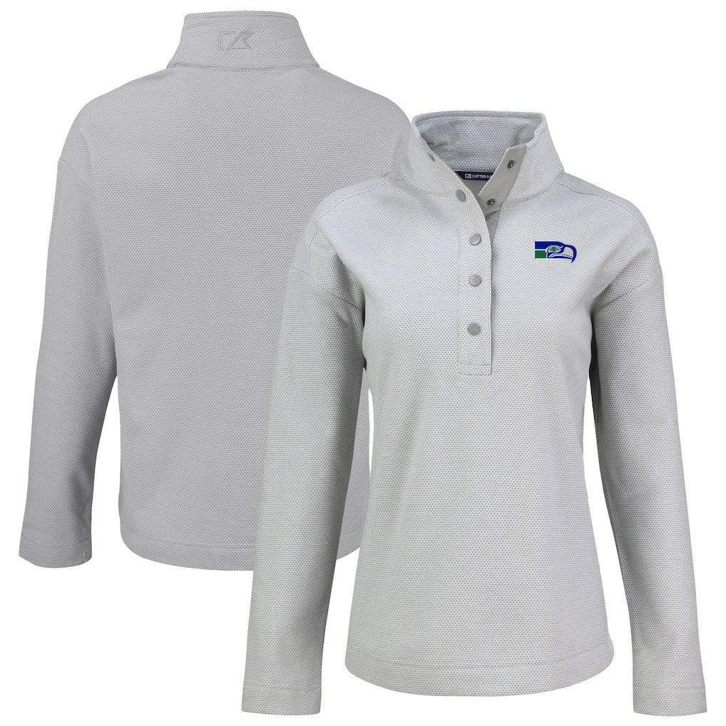 Cutter & Buck Women's Hunts Point Eco Half-Snap Sweatshirt - Seattle Seahawks
