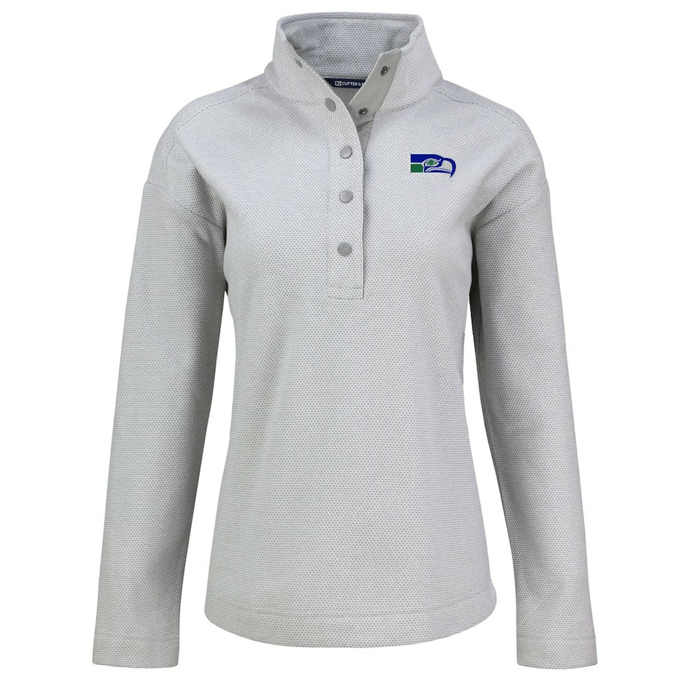 Cutter & Buck Women's Hunts Point Eco Half-Snap Sweatshirt - Seattle Seahawks