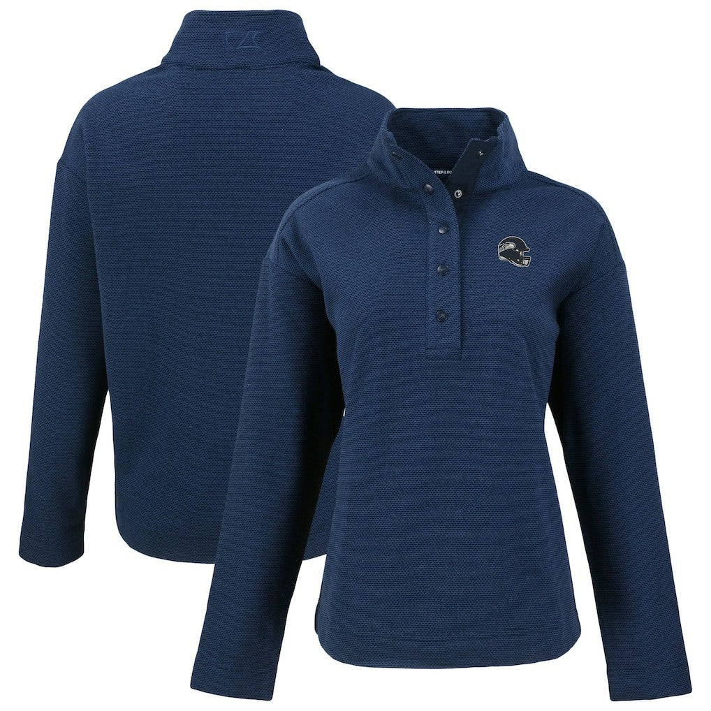 Cutter & Buck Women's Hunts Point Eco Half-Snap Sweatshirt - Seattle Seahawks