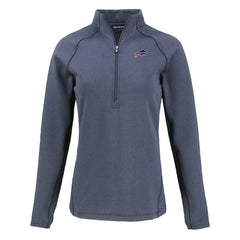 Cutter & Buck Women's Peshastin Eco Fleece Recycled Tri-Blend Raglan Half-Zip Jacket - Buffalo Bills