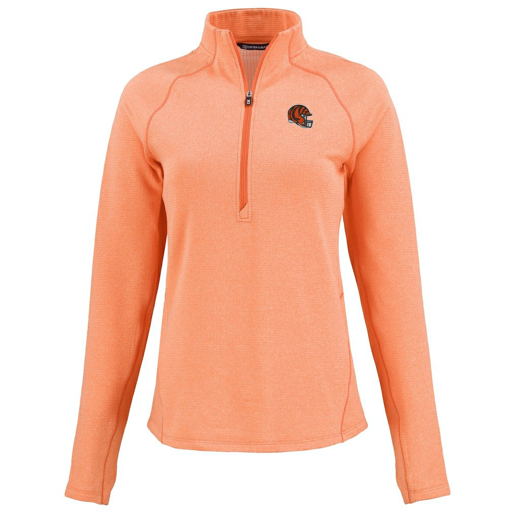 Cutter & Buck Women's Peshastin Eco Fleece Recycled Tri-Blend Raglan Half-Zip Jacket - Cincinnati Bengals