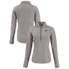 Cutter & Buck Women's Americana Peshastin Eco Fleece Recycled Tri-Blend Raglan Half-Zip Jacket - Buffalo Bills