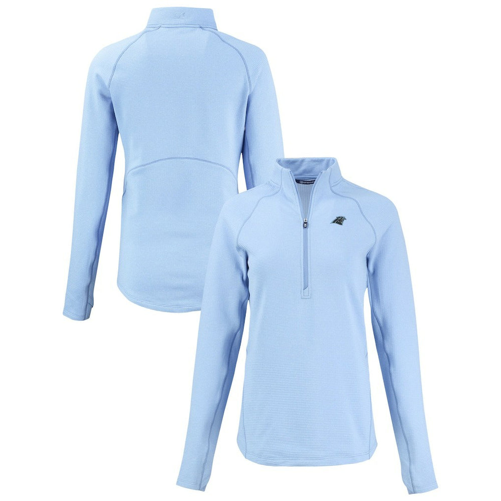 Cutter & Buck Women's Peshastin Eco Fleece Recycled Tri-Blend Raglan Half-Zip Jacket - Carolina Panthers