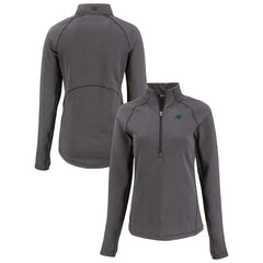 Cutter & Buck Women's Peshastin Eco Fleece Recycled Tri-Blend Raglan Half-Zip Jacket - Carolina Panthers