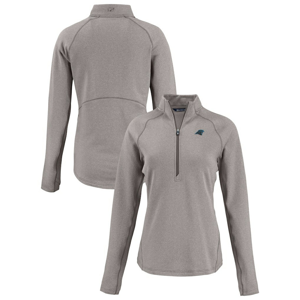 Cutter & Buck Women's Peshastin Eco Fleece Recycled Tri-Blend Raglan Half-Zip Jacket - Carolina Panthers