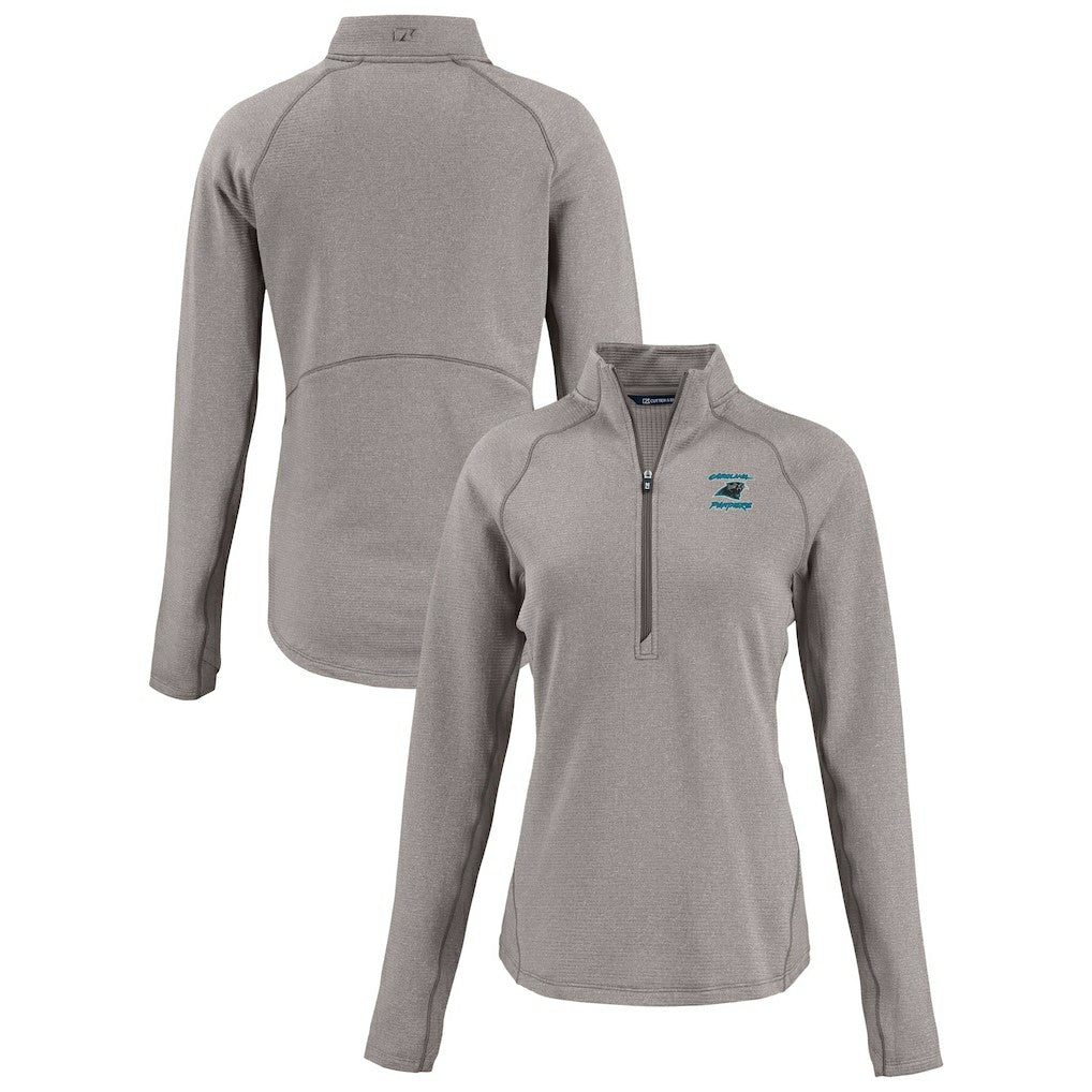 Cutter & Buck Women's Peshastin Eco Fleece Recycled Tri-Blend Raglan Half-Zip Jacket - Carolina Panthers