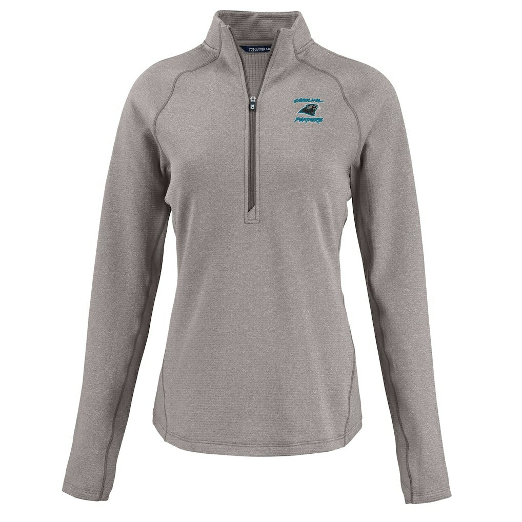 Cutter & Buck Women's Peshastin Eco Fleece Recycled Tri-Blend Raglan Half-Zip Jacket - Carolina Panthers