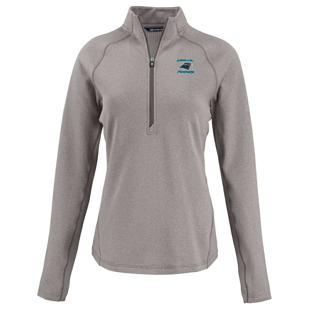 Cutter & Buck Women's Peshastin Eco Fleece Recycled Tri-Blend Raglan Half-Zip Jacket - Carolina Panthers