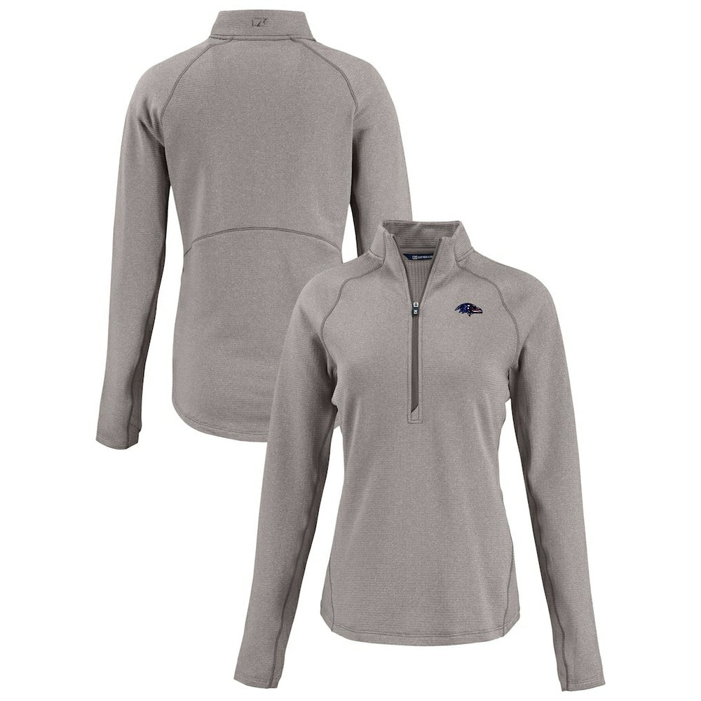 Cutter & Buck Women's Americana Peshastin Eco Fleece Recycled Tri-Blend Raglan Half-Zip Jacket - Baltimore Ravens