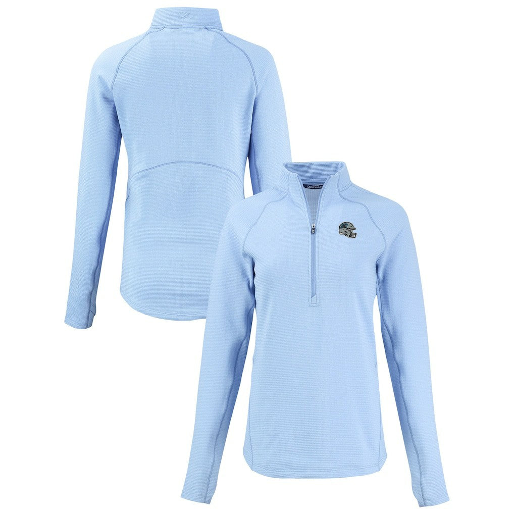Cutter & Buck Women's Peshastin Eco Fleece Recycled Tri-Blend Raglan Half-Zip Jacket - Carolina Panthers