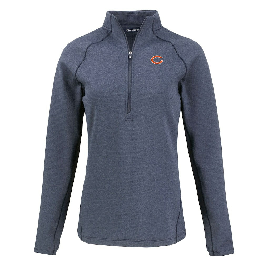 Cutter & Buck Women's Peshastin Eco Fleece Recycled Tri-Blend Raglan Half-Zip Jacket - Chicago Bears