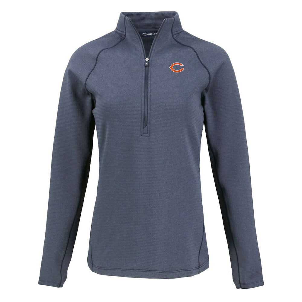 Cutter & Buck Women's Peshastin Eco Fleece Recycled Tri-Blend Raglan Half-Zip Jacket - Chicago Bears