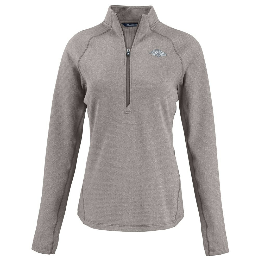 Cutter & Buck Women's Peshastin Eco Fleece Recycled Tri-Blend Raglan Half-Zip Jacket - Baltimore Ravens