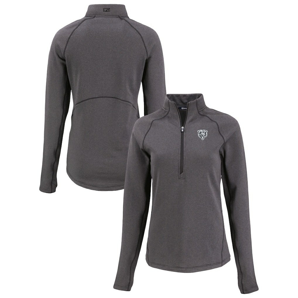 Cutter & Buck Women's Peshastin Eco Fleece Recycled Tri-Blend Raglan Half-Zip Jacket - Chicago Bears