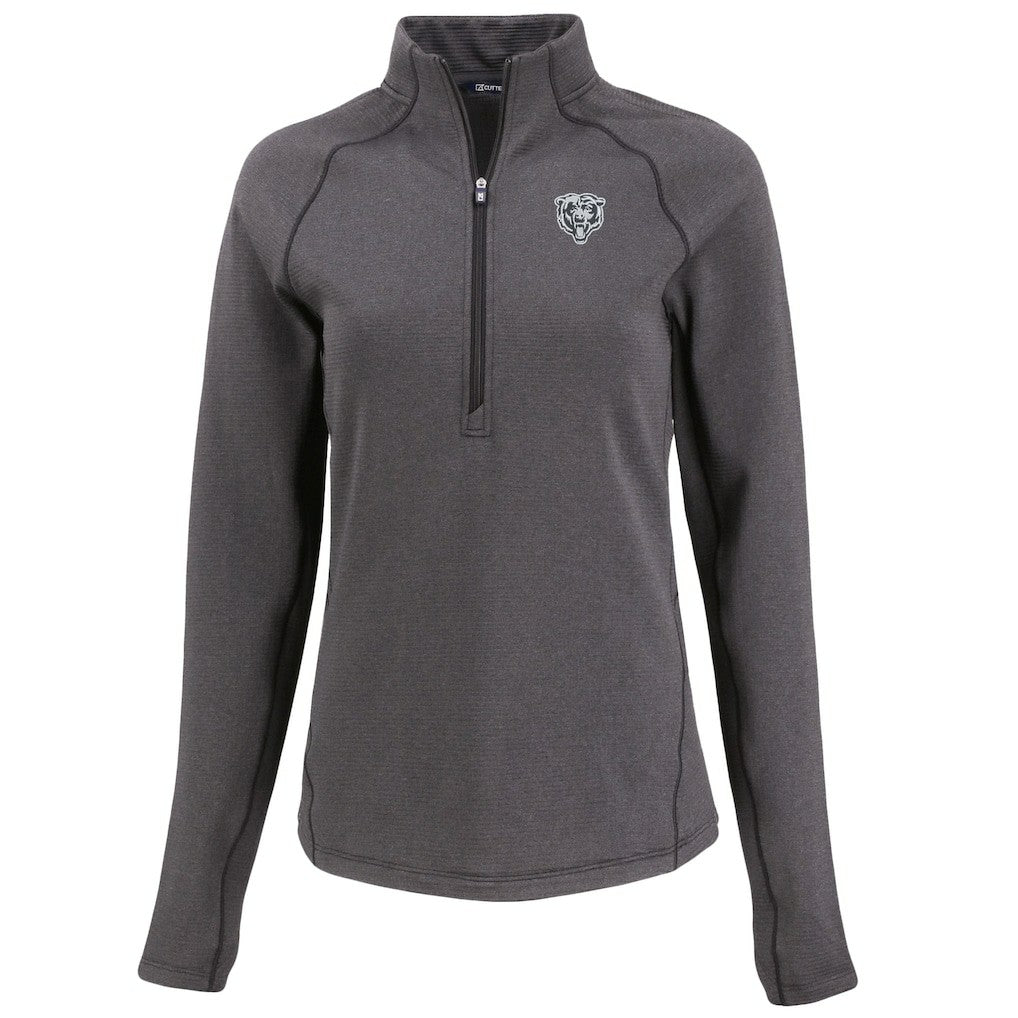 Cutter & Buck Women's Peshastin Eco Fleece Recycled Tri-Blend Raglan Half-Zip Jacket - Chicago Bears