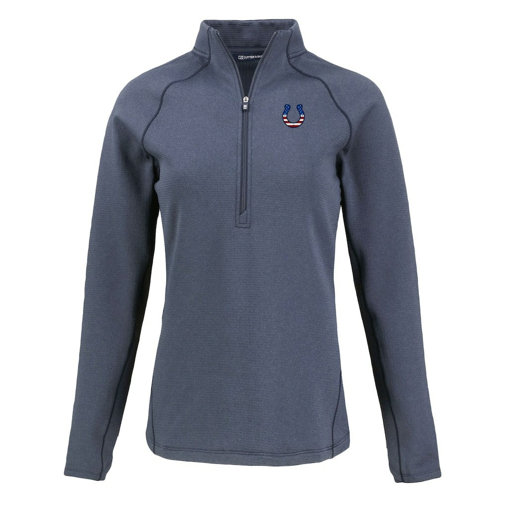 Cutter & Buck Women's Americana Peshastin Eco Fleece Recycled Tri-Blend Raglan Half-Zip Jacket - Indianapolis Colts