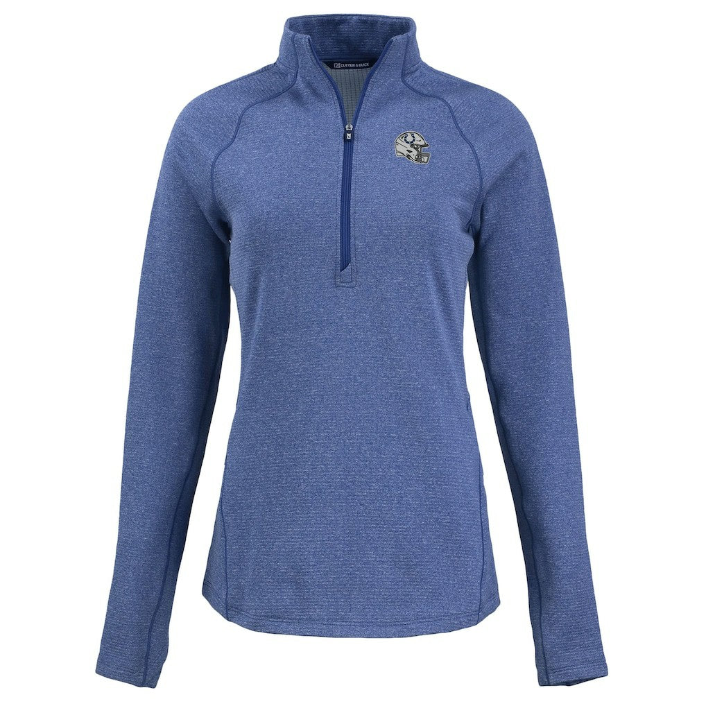 Cutter & Buck Women's Peshastin Eco Fleece Recycled Tri-Blend Raglan Half-Zip Jacket - Indianapolis Colts