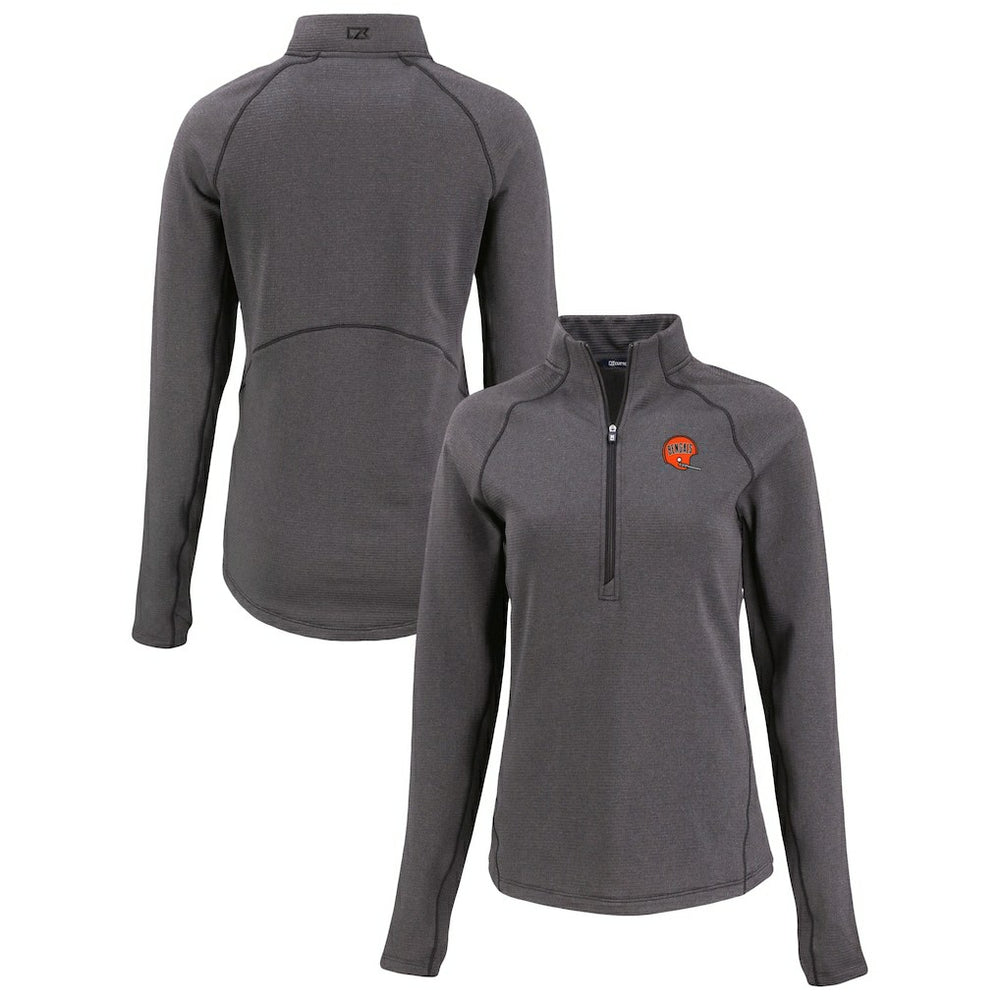 Cutter & Buck Women's Peshastin Eco Fleece Recycled Tri-Blend Raglan Half-Zip Jacket - Cincinnati Bengals