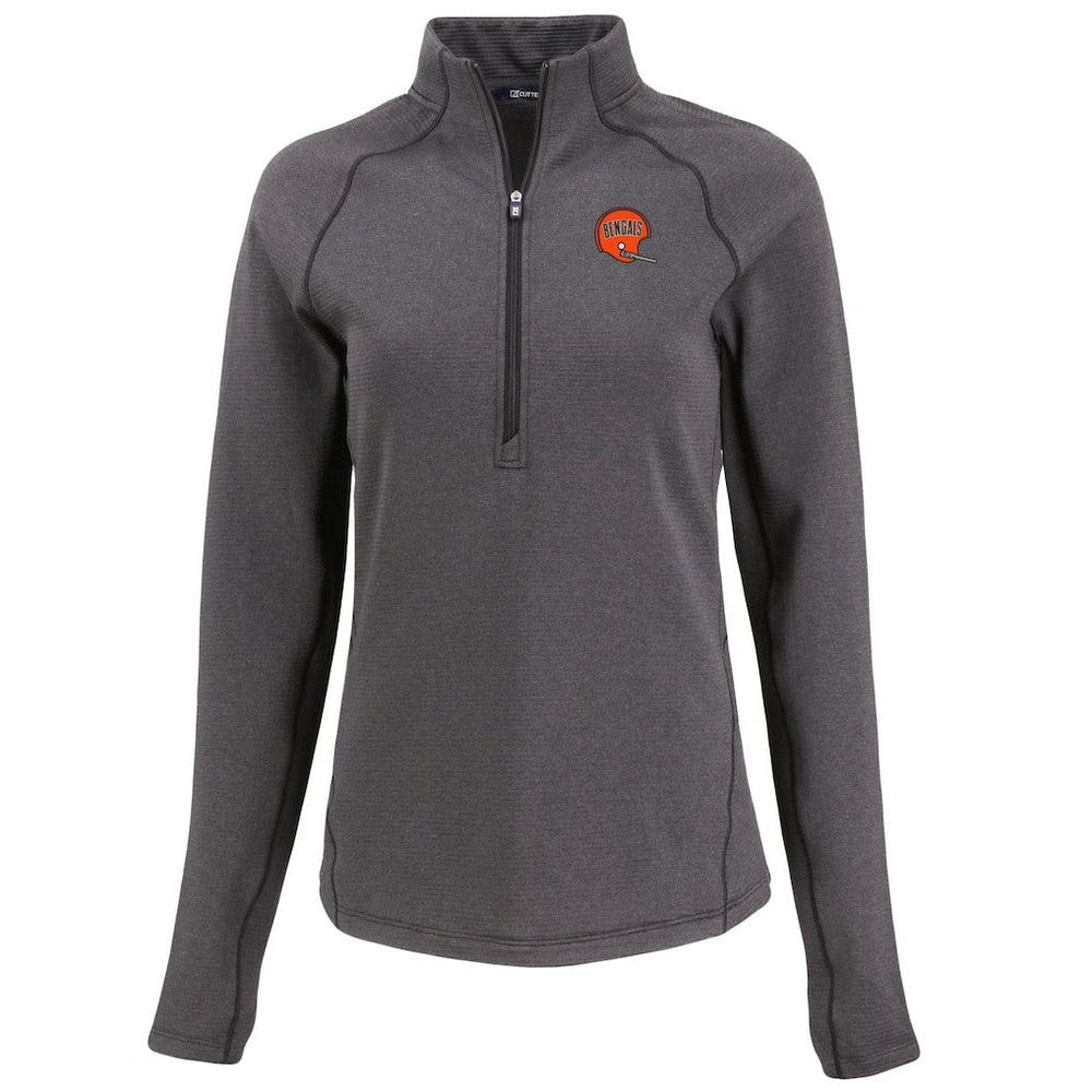 Cutter & Buck Women's Peshastin Eco Fleece Recycled Tri-Blend Raglan Half-Zip Jacket - Cincinnati Bengals