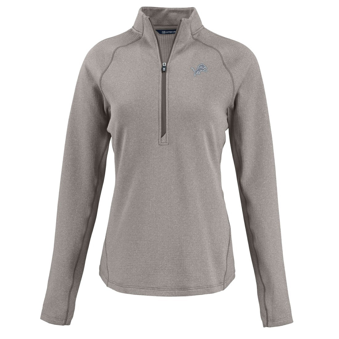 Cutter & Buck Women's Peshastin Eco Fleece Recycled Tri-Blend Raglan Half-Zip Jacket - Detroit Lions