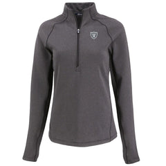 Cutter & Buck Women's Peshastin Eco Fleece Recycled Tri-Blend Raglan Half-Zip Jacket - Las Vegas Raiders